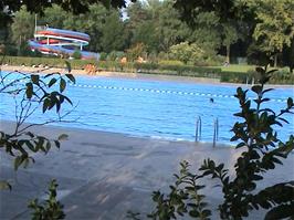 Swimming in St Jakob Sports Park, Basel, 63.6 miles into the ride